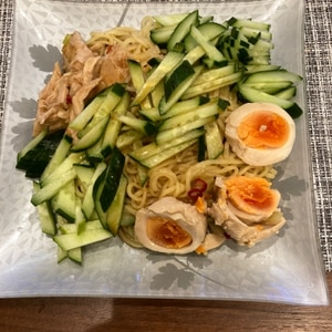 冷やし中華風 棒棒鶏うどん